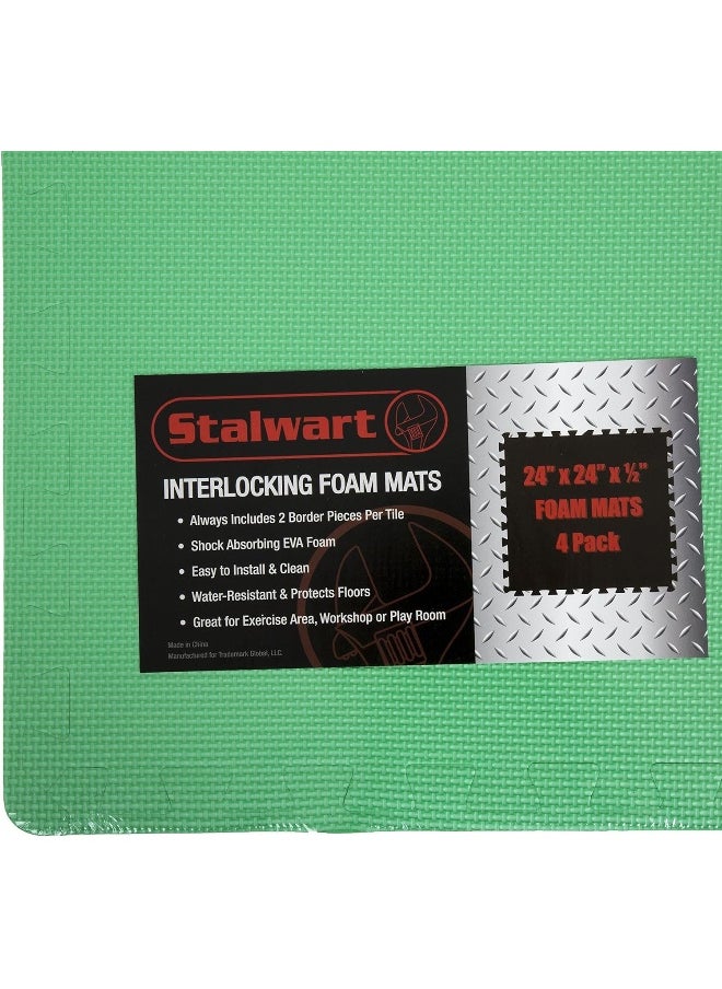 Stalwart Stalwart Foam Mat Floor Tiles, Interlocking Eva Foam Padding Soft Flooring For Exercising, Yoga, Camping, Kids, Babies, Playroom ��� 4 Pack, 24" X 24" X 0.5"  - Image 5