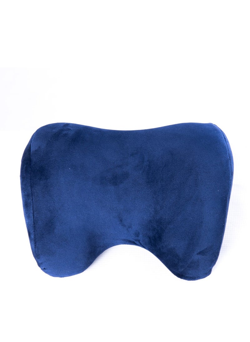 HT Comfortable memory foam head support pillow with a comfortable and soft touch for the car seat, suitable for use in travel and at home, blue - Image 1