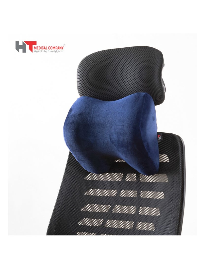 HT Comfortable memory foam head support pillow with a comfortable and soft touch for the car seat, suitable for use in travel and at home, blue - Image 4