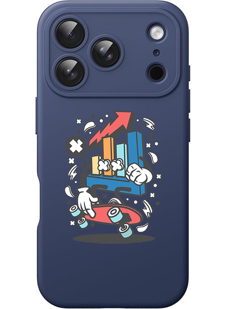 Theodor Protective Slim Fit Case Liquid Silicone Cover with Full Body Protection Anti-Scratch Shockproof Case For Apple iPhone 17 Pro (Blue) Stocks Market - Image 1