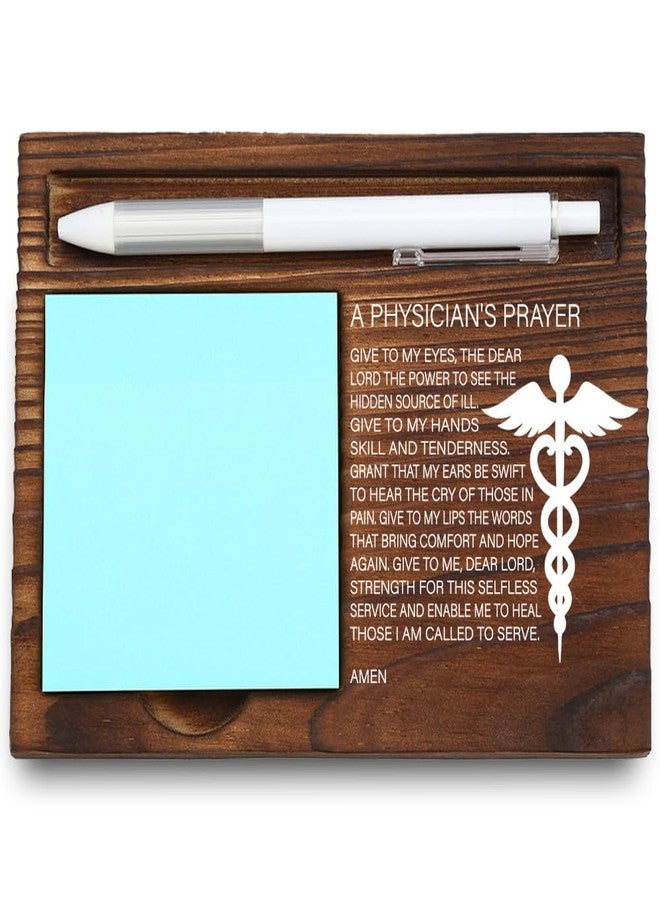 VYNWPDFLI Wooden Sticky Note Holder for Physicians, A Physician's Prayer Gift, Inspirational Office Desk Organizer, 16.5 x 12 x 1.5 cm,LQQ18 - Image 1