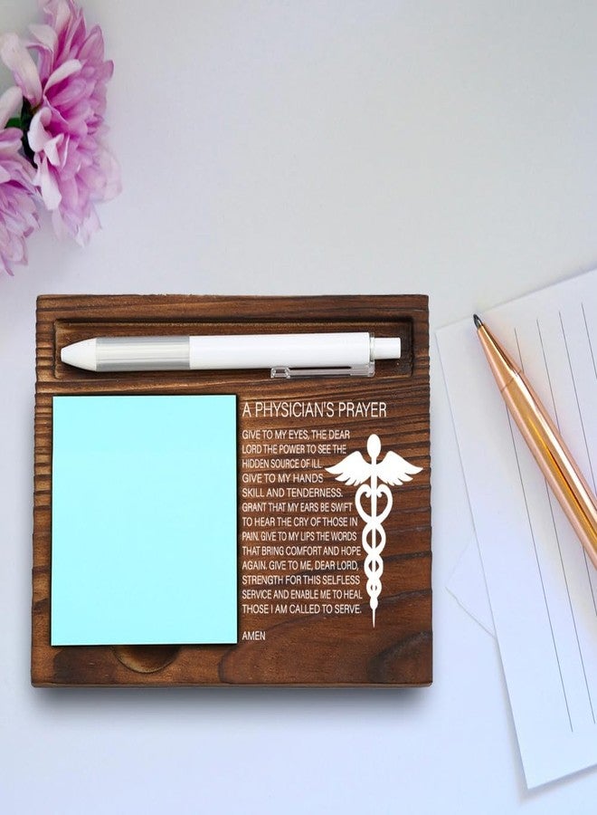 VYNWPDFLI Wooden Sticky Note Holder for Physicians, A Physician's Prayer Gift, Inspirational Office Desk Organizer, 16.5 x 12 x 1.5 cm,LQQ18 - Image 4