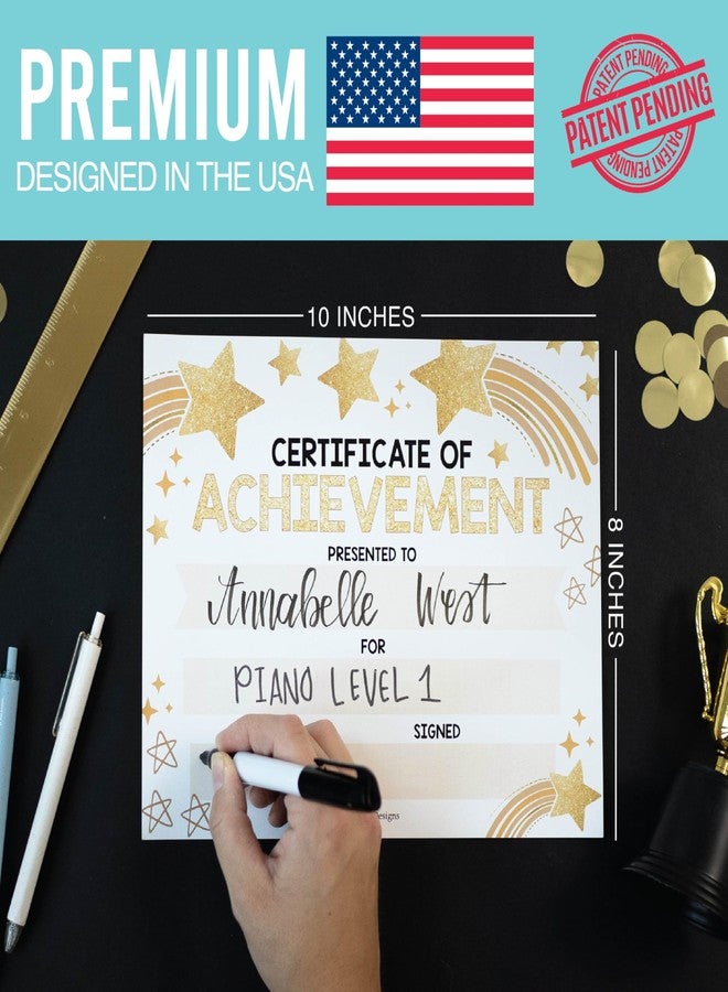 Hadley Designs Classroom Award Certificates for Students -25 Certificate of Achievement Awards, Gold Star Certificate Paper, Preschool Graduation Certificates for Kids, Kindergarten Diploma, Star Student Honor Roll - Image 3