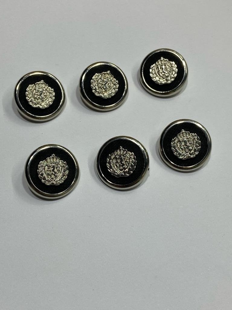 Karan Tuhafiye Karan Haberdashery Trench Coat Jacket Button / Metallized (Plastic) / Set of 6 / Black - Image 1