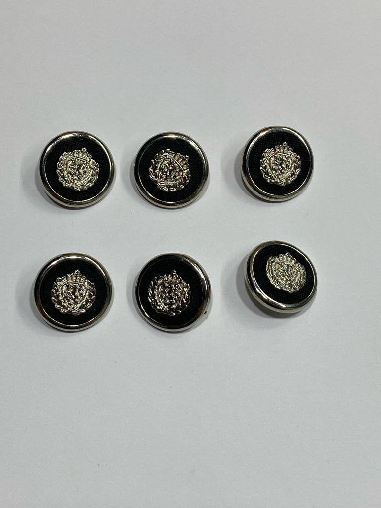 Karan Tuhafiye Karan Haberdashery Trench Coat Jacket Button / Metallized (Plastic) / Set of 6 / Black - Image 3