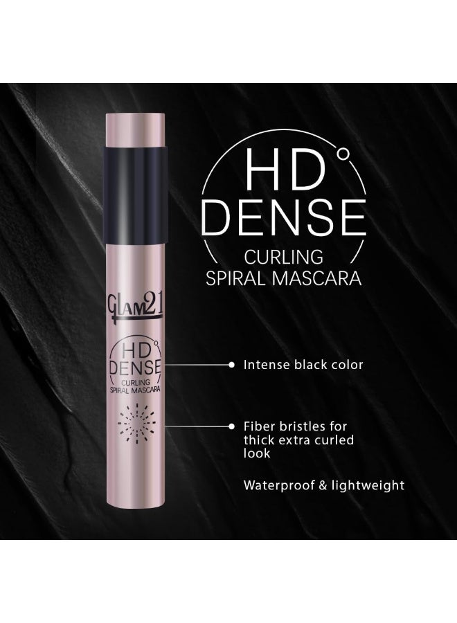 Glam 21HD Dense Mascara, With Petite Brush, Thermal Sensitive Technology, Smudge Proof, Water Proof, Voluminous Eyelashes, 16 Hours Long-wear (Black) | 10ml (Pack Of 2) - Image 3