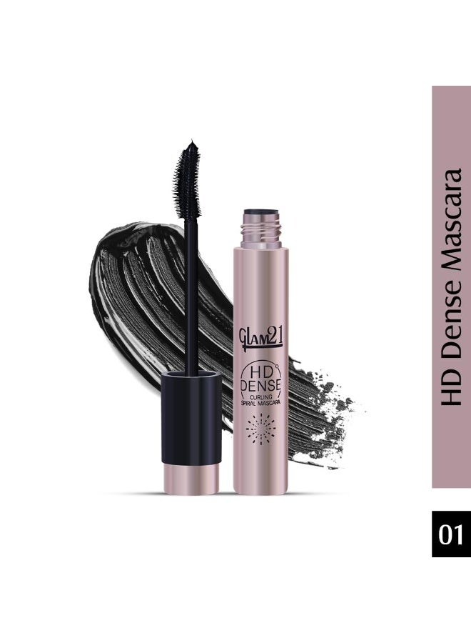 Glam 21HD Dense Mascara, With Petite Brush, Thermal Sensitive Technology, Smudge Proof, Water Proof, Voluminous Eyelashes, 16 Hours Long-wear (Black) | 10ml (Pack Of 2) - Image 2