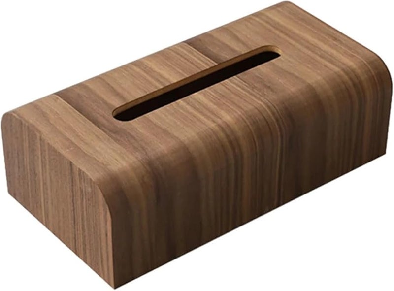 صندوق المناديل الكلاسيكي من خشب الجوز لتخزين سطح المكتب في غرفة المعيشة أو زينة المنزل مقاس 265 × 140 × 85 مم - Image 1