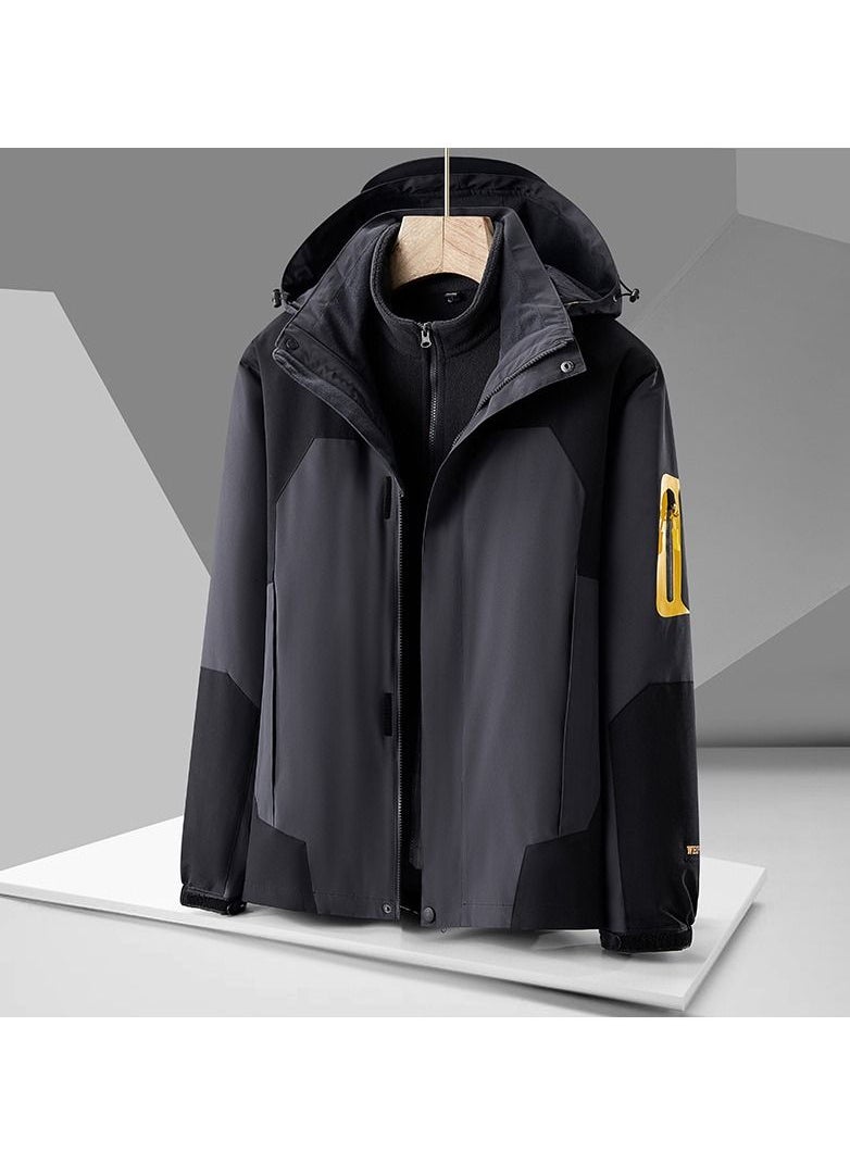 Loquat - Three-in-one Detachable Two-piece Hood Waterproof Overcoat - Image 1