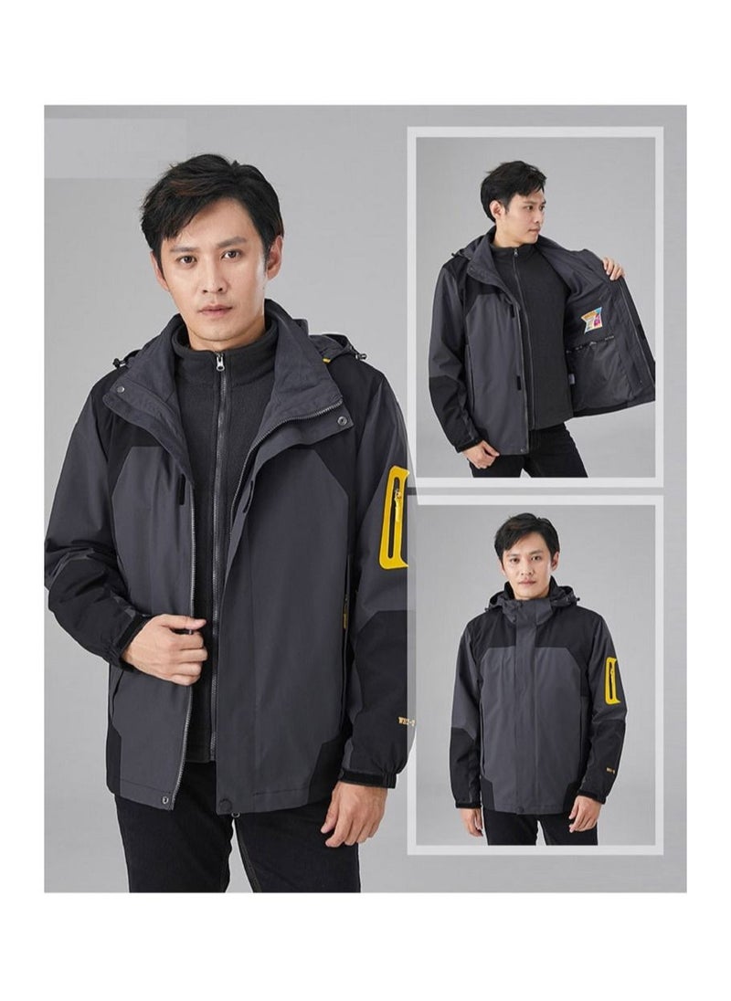 Loquat - Three-in-one Detachable Two-piece Hood Waterproof Overcoat - Image 1