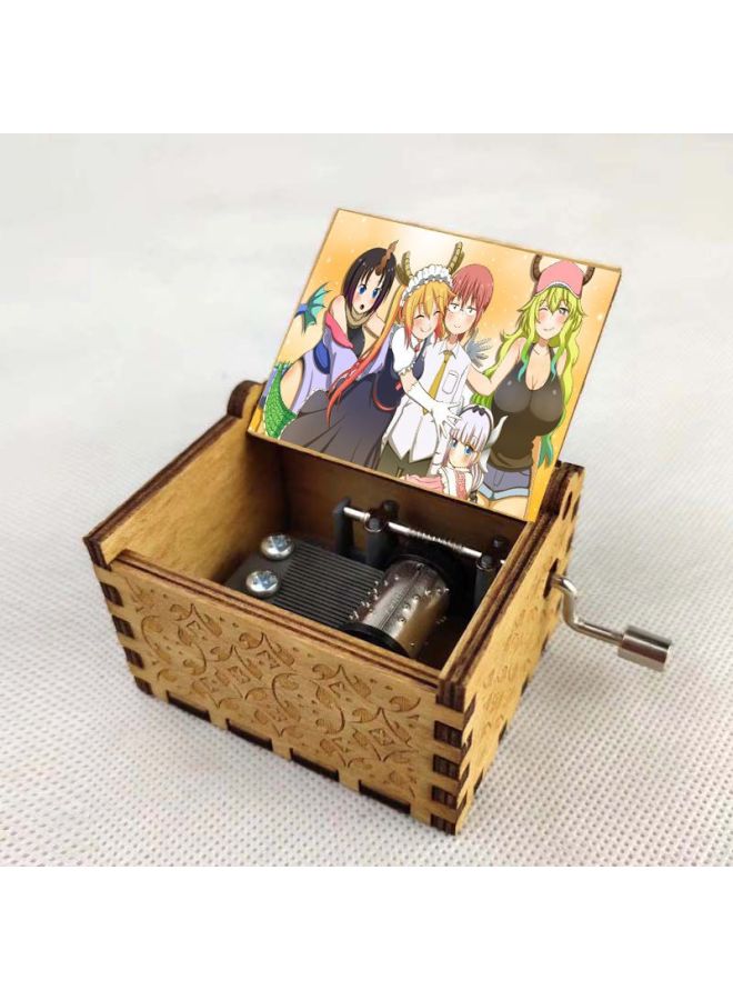 Anime Kobayashi's Dragon Maid Surrounding Music Box Classical Hand-cranked Music Box Ornaments Retro Wooden Music Box-Color:09 - Image 1