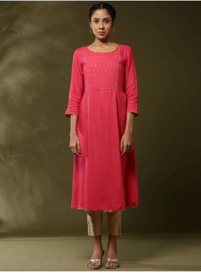 أبهشتي Embroidered kurta-coral