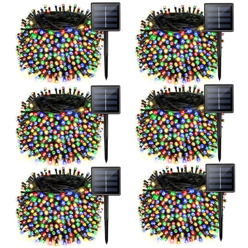 Albelt 6 Pack Solar Chrismas Lights Outdoor, 285 FT Total 720 LED Solar String Lights for Outside with 8 Modes & Memory Function, Waterproof Twinkle Light for Xmas Tree Yard Party Decorations (Multicolor) - Image 1