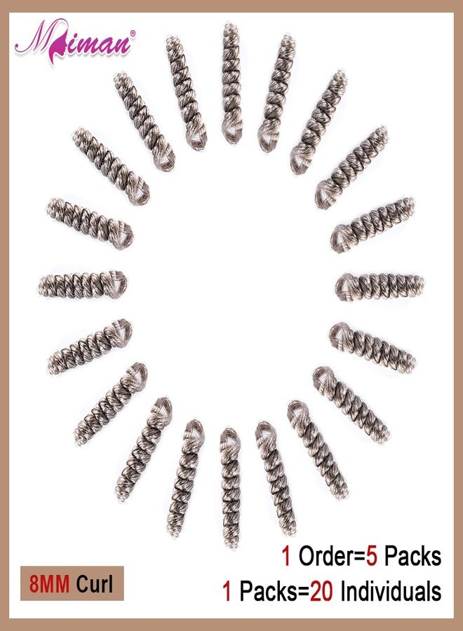 MIMAN 5 Packs 10 Inch Short Grey Crochet Hair Braiding 8MM Curly Crochet Braids for Women Synthetic Hair Extensions for Women DIY Mohawk Afro Braided Hairstyle (Natural Black Mixed Grey) - Image 4