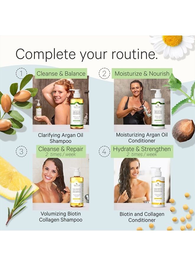 Tree To Tub Sulfate Free Shampoo and Conditioner Set for Oily Hair, Frizz, Sensitive Scalp - Hydrating Argan Oil Shampoo and Conditioner for Women & Men w/Organic Coconut Oil, All Natural Peppermint - Image 5