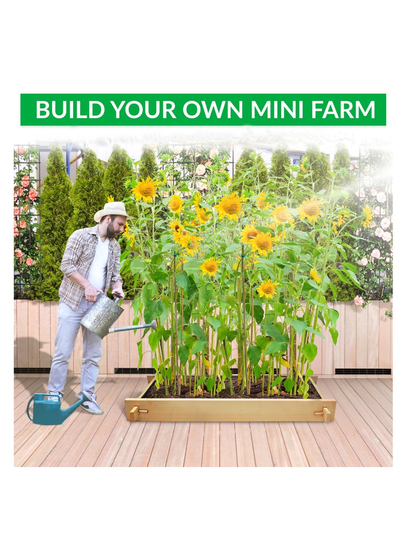 Yardlong Greencorner Raised Gardenbed 5 feet x 2 feet. Wooden Bed to grow vegetables, flowers, herbs, root vegetables, grow tomatoes, sponge gourd creepers - Image 3