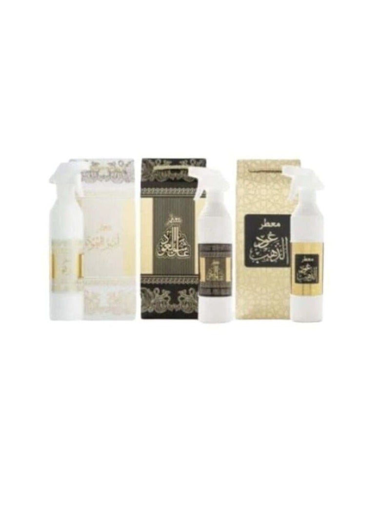 عاشق العود مجموعة ثلاث قطع معطرات عود الذهب امير العود عاشق العود من عاشق العود 3*500 مل
