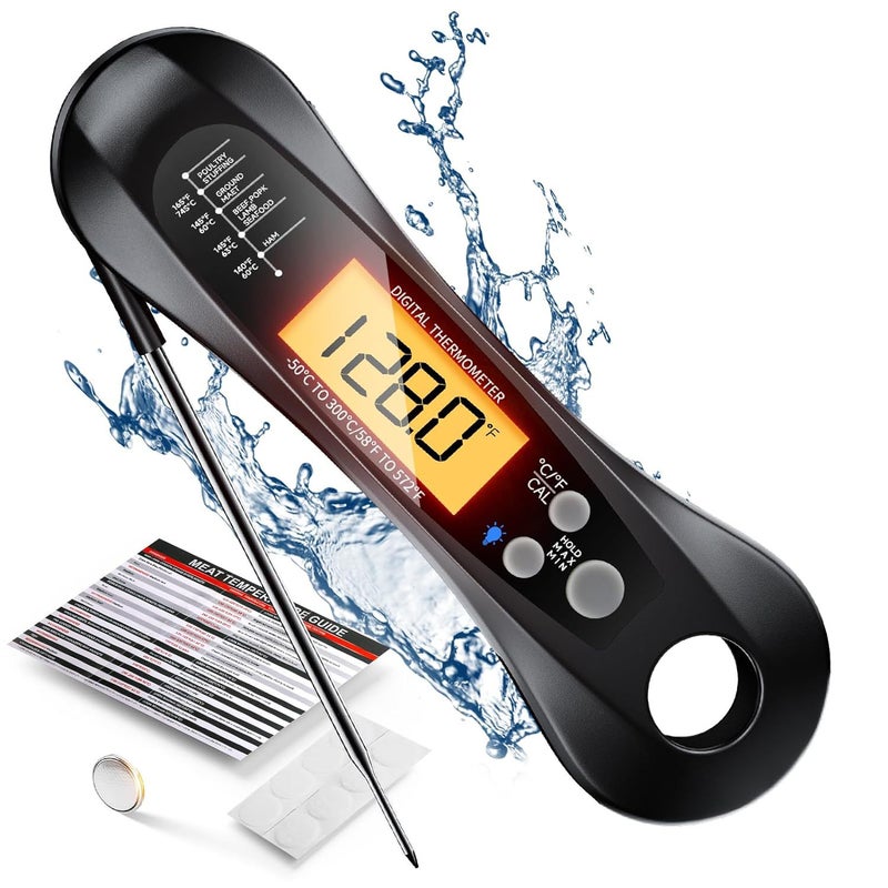 Generic Cross-border folding electronic oven thermometer waterproof kitchen electronic food thermometer high temperature barbecue thermometer plus or minus 1 degree