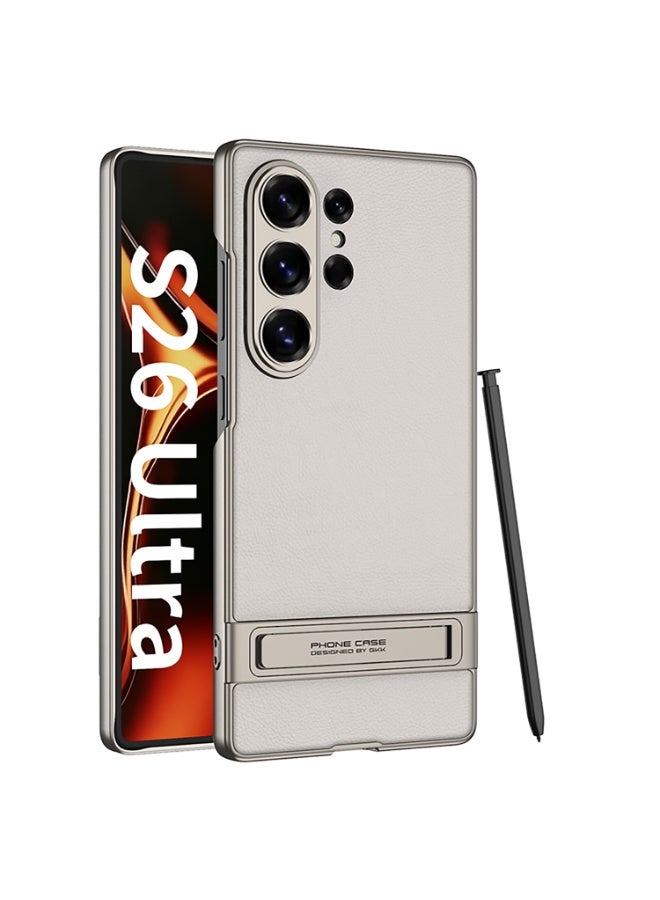 GKK Stylish Leather Case Compatible with Samsung Galaxy S26 Ultra (2026), Slim Business Design, Anti-Drop, All-Round Protection Phone Cover Support MagSafe Wireless Charging with KickStand Holder and Pen Slot Design - Pen NOT Included - Image 1