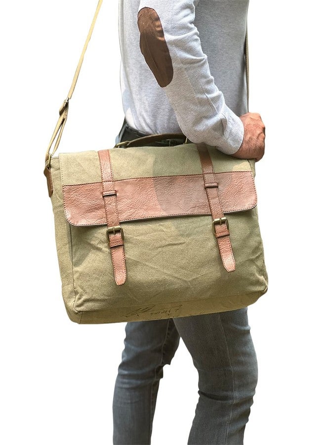 Mona B Laptop Messenger Bag for Men and Women Fits Up to 14" Laptop Compartment with Adjustable Shoulder Strap for Office, College and Travel - Moss - Image 5