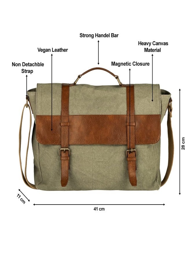Mona B Laptop Messenger Bag for Men and Women Fits Up to 14" Laptop Compartment with Adjustable Shoulder Strap for Office, College and Travel - Moss - Image 3