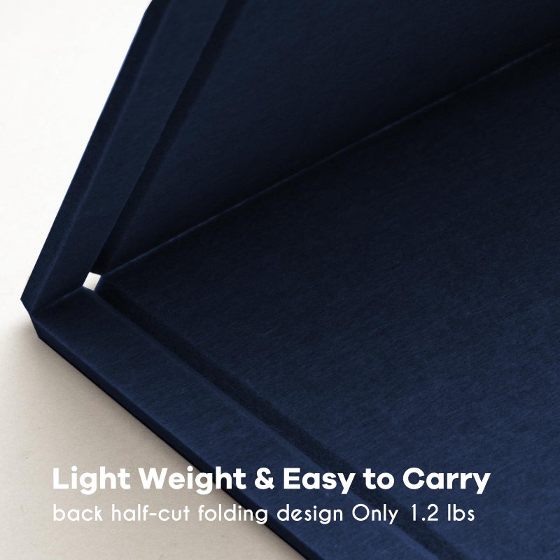 Lightomorrow Bulletin Board, 35 x 17 1/2 inches Felt Board - Decorative Pin Board, Cork Board Alternative for Wall, Foldable Self-Adhesive Vision Board Prayer Board with 20 Pushpins Dark Blue - Image 5
