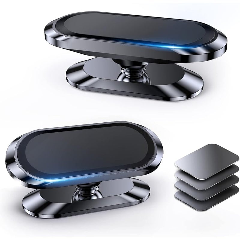 Coolpow 【2-PACK】Magnetic phone holder for car, 【 Super Strong Magnet 】 【 with 4 Metal Plate 】 iPhone Magnetic car mount for cell phone, 【 360° Rotation 】 Universal Dashboard adhesive Car Magnetic Phone Mount - Image 1
