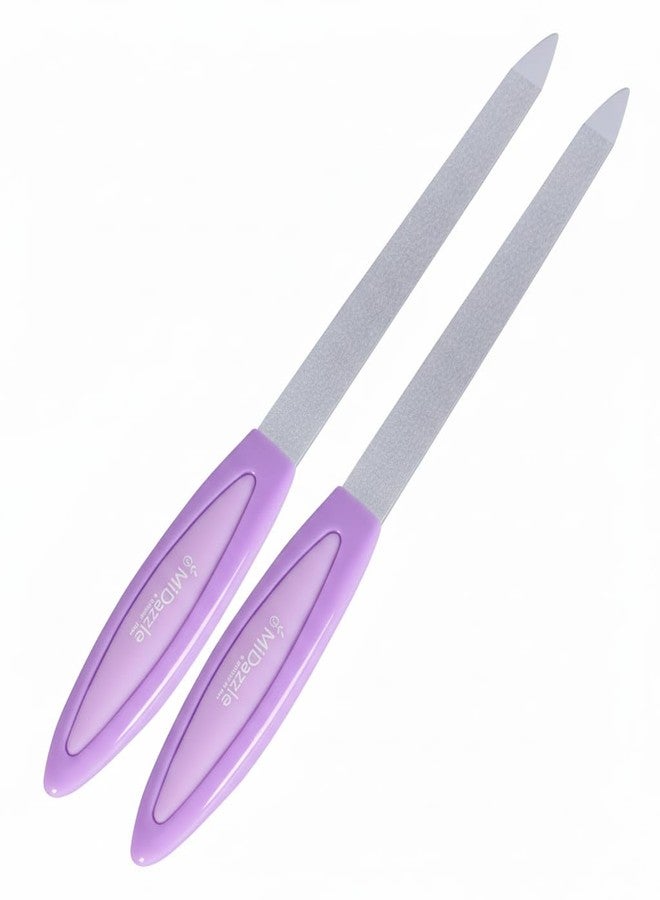 Midazzle Professional Dual-Sided Nail Filer with Grip Handle | Premium Nail Filer for Perfect Manicures and Pedicure | Reusable Nail File (MINF3803, Pack of 2) - Image 1