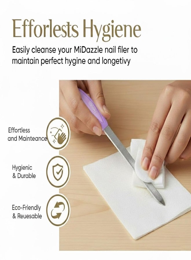Midazzle Professional Dual-Sided Nail Filer with Grip Handle | Premium Nail Filer for Perfect Manicures and Pedicure | Reusable Nail File (MINF3803, Pack of 2) - Image 4