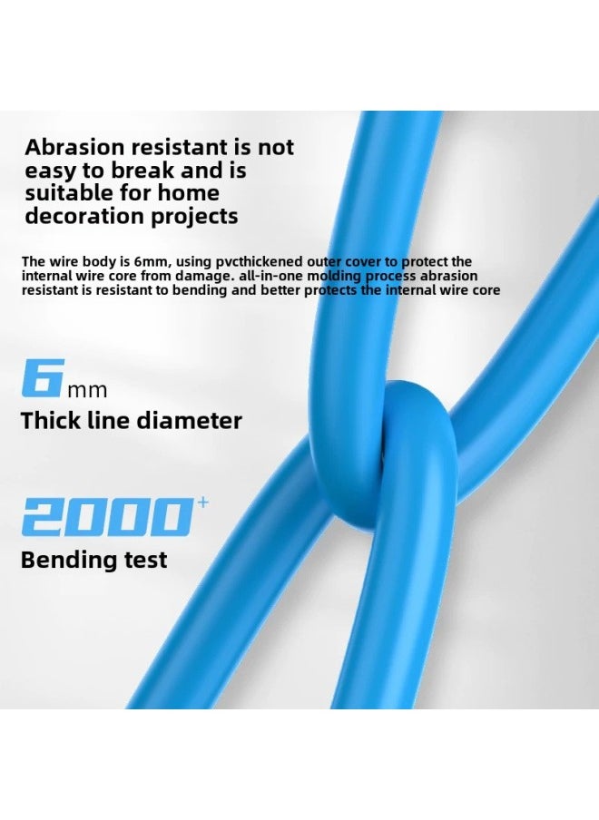 Generic Network Cable Apron Super Category 6 Super Category 5 Double Shielded Gigabit Home 10 Gigabit Computer Broadband Router Finished Network Cable-Color:【category 5 Tested】 Blue 100m Transmission-Line L  - Image 5