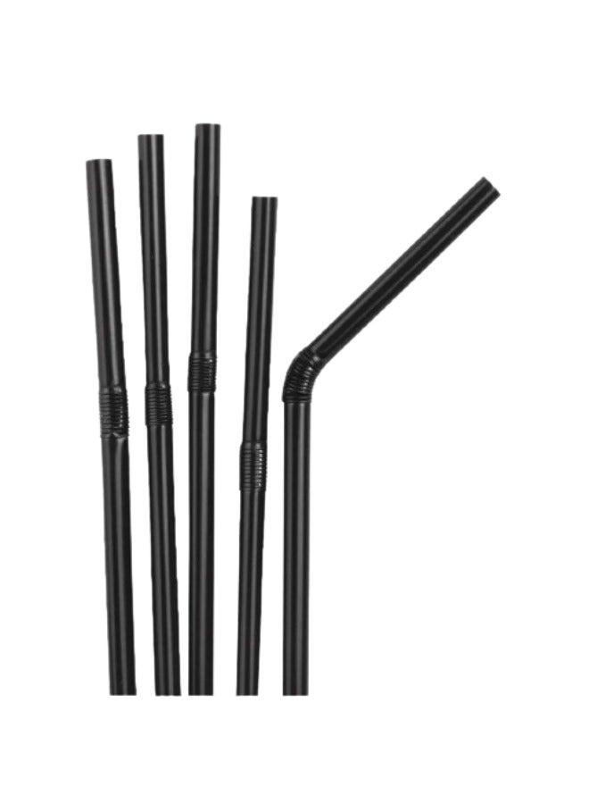 Halapack [500 PCS] Disposable Black Straw 6mm Straight  Single Wrapped Jumbo Smoothie Straws Extra Wide Boba Bubble Tea Drinking Straws Black - Image 2