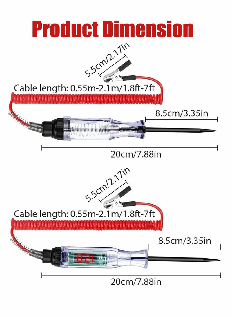 Y&D - Automotive Test Light 2PCs DC 6-24V Digital LCD Circuit Tester Heavy Duty with Voltmeter Car Truck Vehicle Circuits Low Voltage Probe 12 Volt Auto Electrical - Image 1