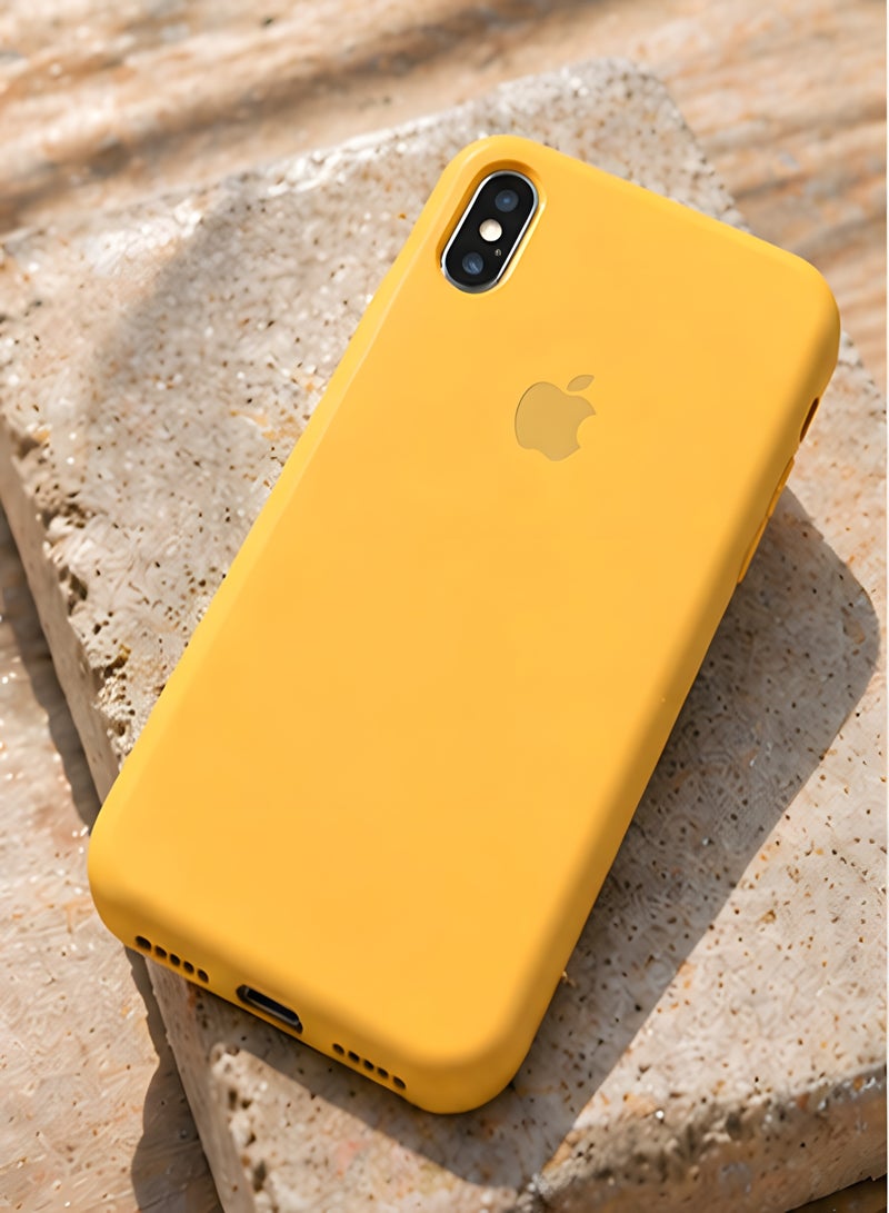 Silicone Case for iPhone XS Max – Soft-Touch Shockproof Slim Protective Cover with Soft Inner Lining, Camera Protection & Anti-Slip Grip - Yellow - Image 2