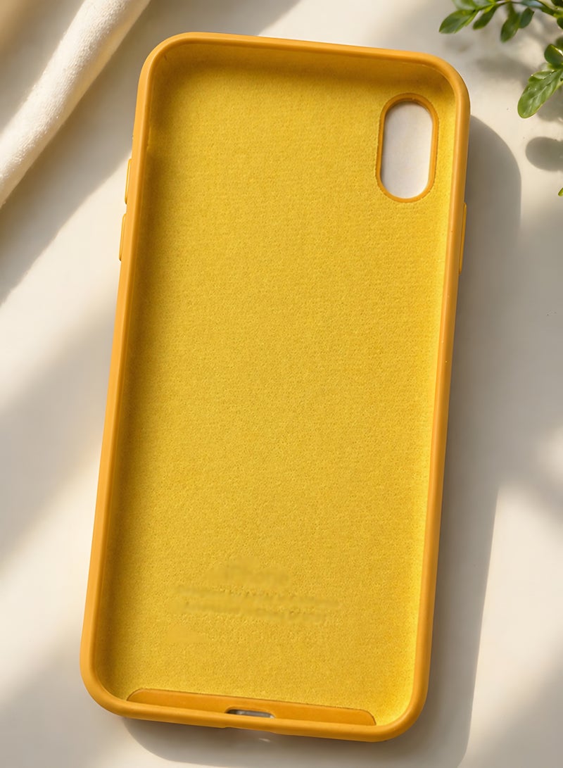 Silicone Case for iPhone XS Max – Soft-Touch Shockproof Slim Protective Cover with Soft Inner Lining, Camera Protection & Anti-Slip Grip - Yellow - Image 3