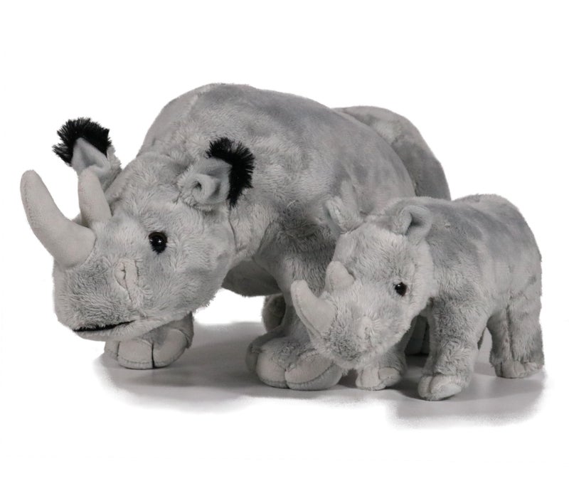 Ice King Bear Mom and Baby Stuffed Animals Set Zoo Wild Animals Rhino - Image 3
