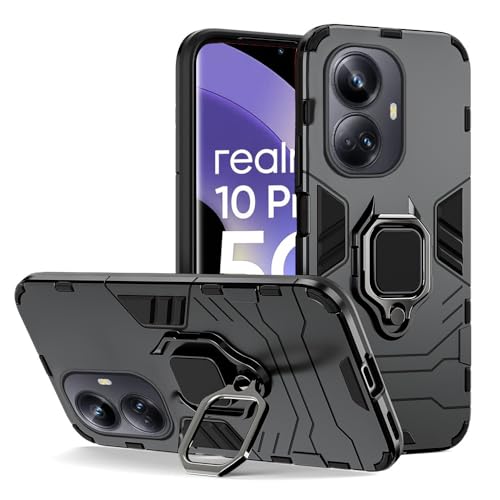 SPAZY CASE® Realme 10 Pro Plus 5G Back Cover | Dual Layer Armor Defender Full Body Protective + PC Hybrid Kickstand Back Case for Realme 10 Pro Plus 5G - Image 1