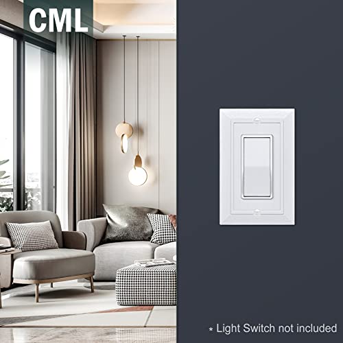 CML Hardware CML Single Beadboard Decorator Wall Plate, 1-Gang Decorative Receptacle Outlet Covers, 10 Pack Retro Wood grain Design Switch Plates, Mid-Size 3.15”X 4.87”, Impact Resistant, White - Image 5
