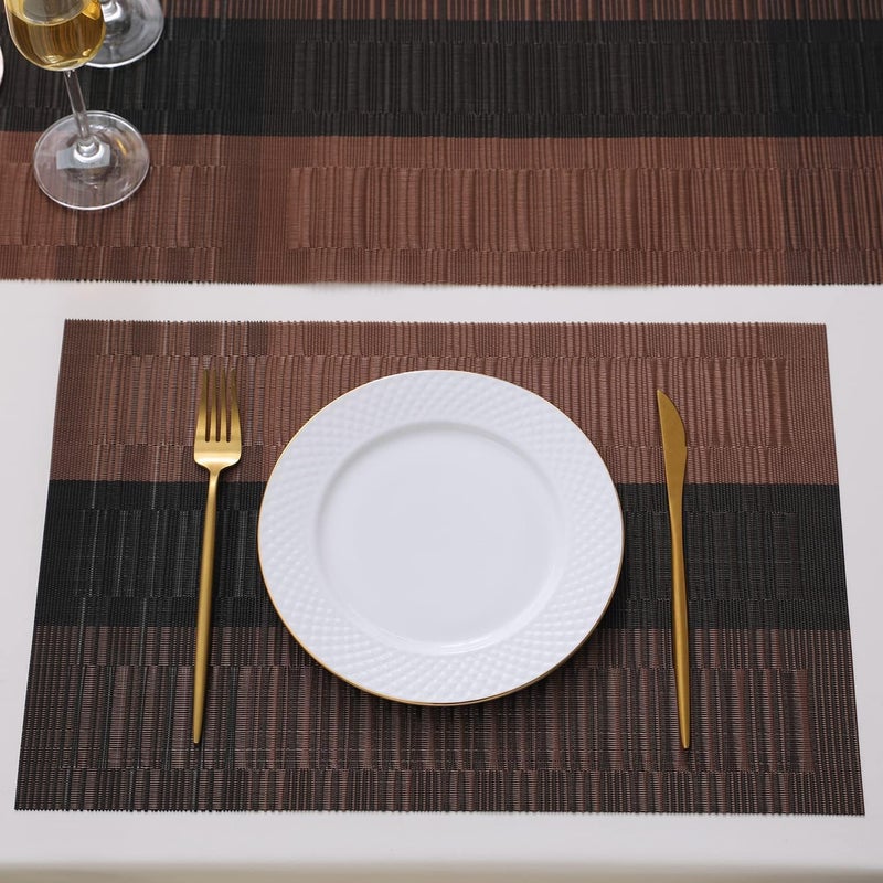GOPAD 6 Seater Placemats for Dining Table Kitchen Restaurant Easy to Wash Cleaning Both Side Usable 6 Table Placemats 4530 CmMulticolor - Image 2