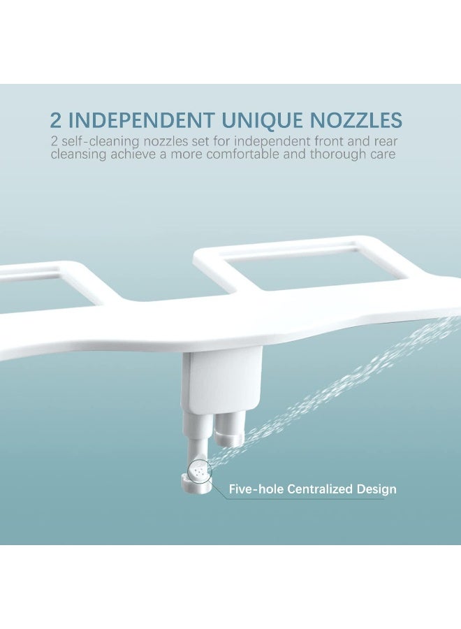 IBAMA IBAMA Toilet Bidet Non-Electric Mechanical Water Sprayer Toilet Seat Compatible Attachable Bidet- Dual Nozzle, Black Color - Image 5