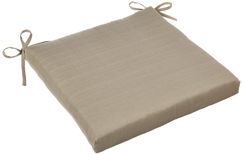 Pillow Perfect Forsyth Solid IndoorOutdoor Patio Seat Cushions Plush Fiber Fill Weather and Fade Resistant Square Corner  20 x 20 Brown 2 Count