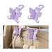 HZEL Car Seat Headrest Hook Cute Vehicle Backseat Hanging Storage Organizer for Purse Coat Umbrella Automotive Interior Seatback Hanger Decor Accessories Universal for Most Cars Purple - Image 2