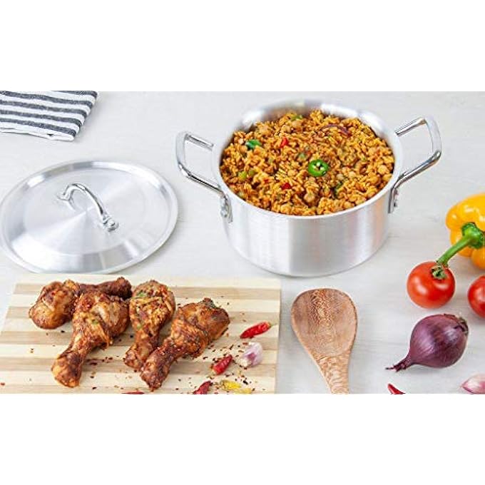 PROFESSIONAL Carina Aluminium Casserole Set 5Pc Stockpot Set With Lids 1826Cm  Silver - Image 3