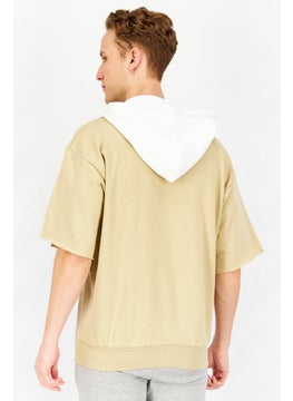 JOHN RICHMOND Men Sportswear Fit Short Sleeves Hoodie, Beige  - Image 2