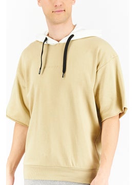 JOHN RICHMOND Men Sportswear Fit Short Sleeves Hoodie, Beige  - Image 3