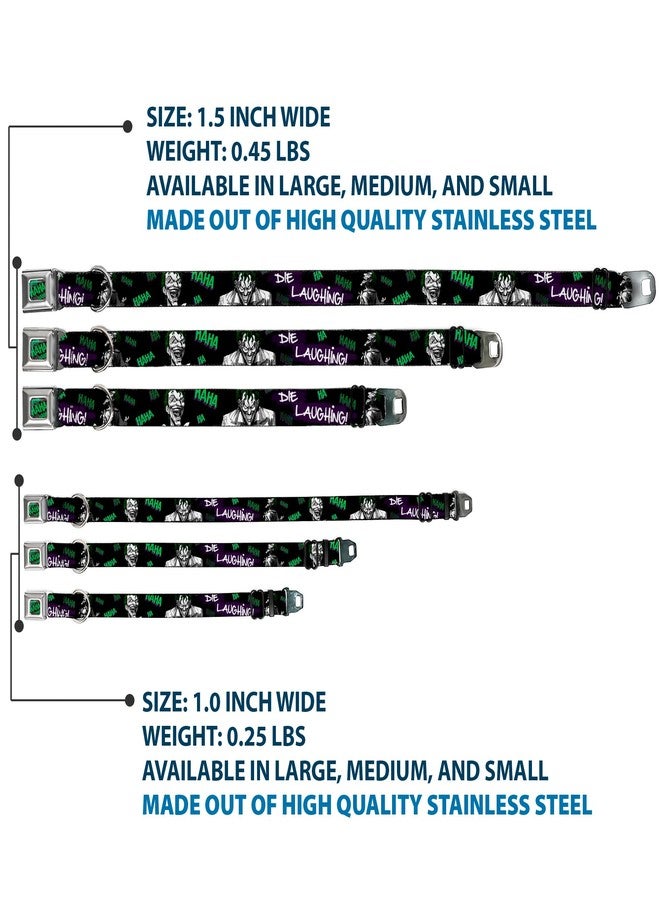Buckle Down Dog Collar Seatbelt Buckle Joker Die Laughing Haha Black Purple Green 16 to 23 Inches 1.5 Inch Wide - Image 3