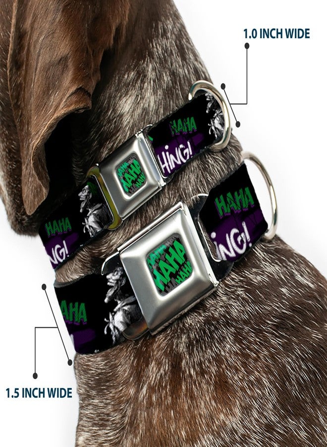 Buckle Down Dog Collar Seatbelt Buckle Joker Die Laughing Haha Black Purple Green 16 to 23 Inches 1.5 Inch Wide - Image 2