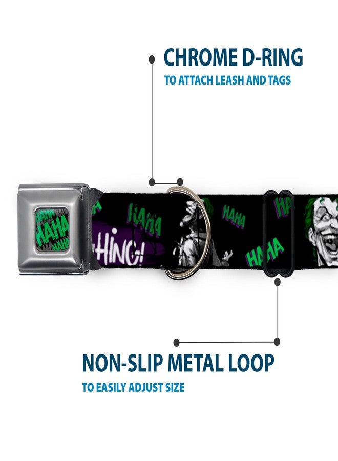 Buckle Down Dog Collar Seatbelt Buckle Joker Die Laughing Haha Black Purple Green 16 to 23 Inches 1.5 Inch Wide - Image 5