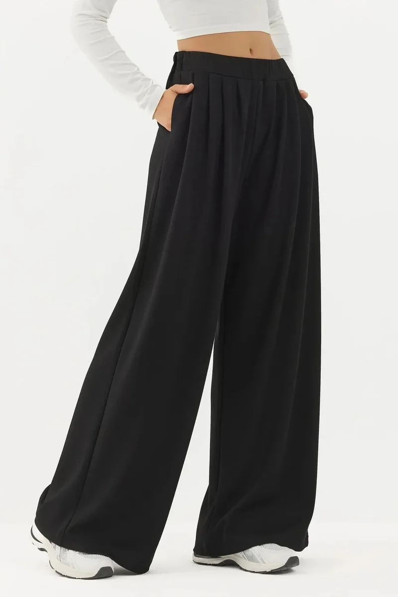 Soft Touch Pleated Wide Leg Pants