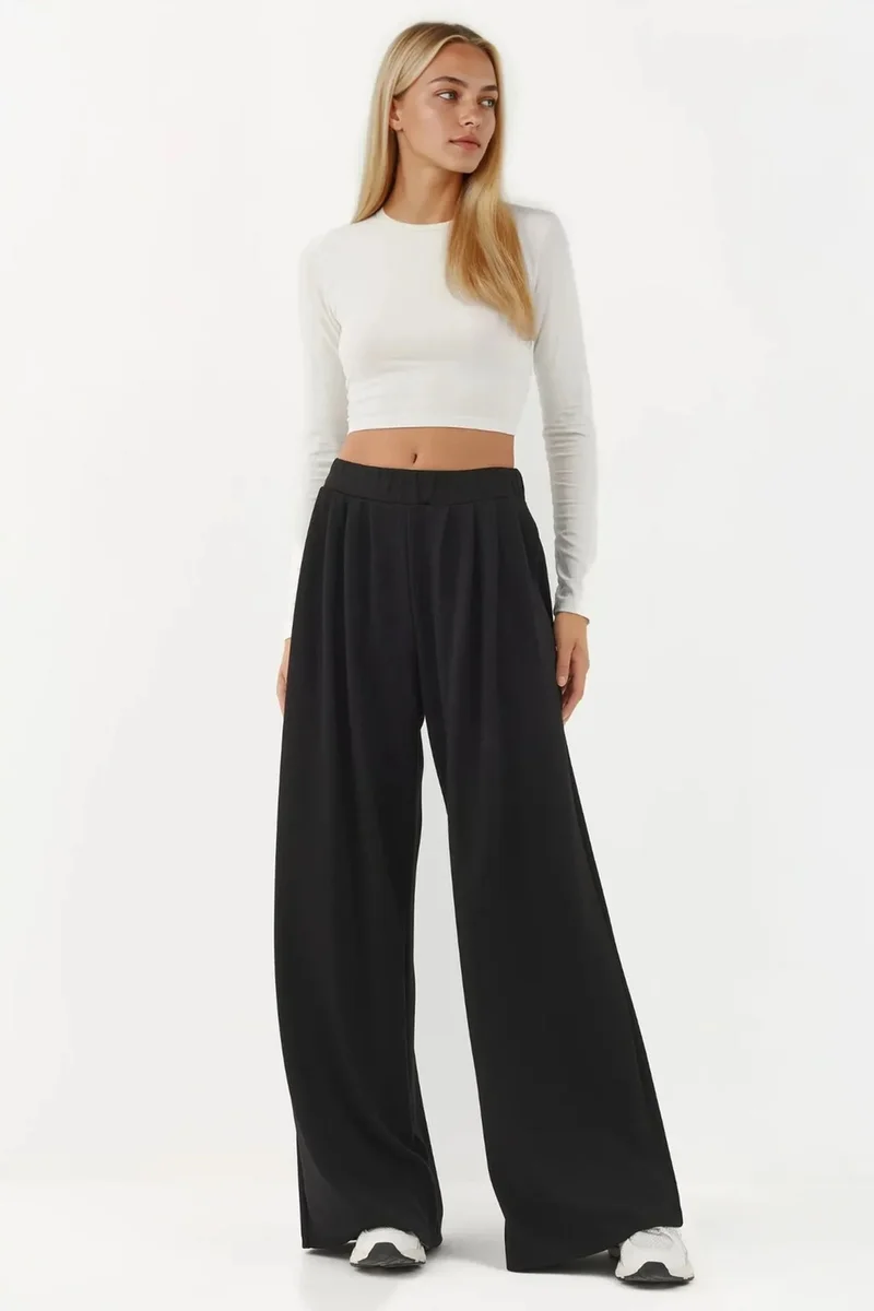 Hiccup Soft Touch Pleated Wide Leg Pants