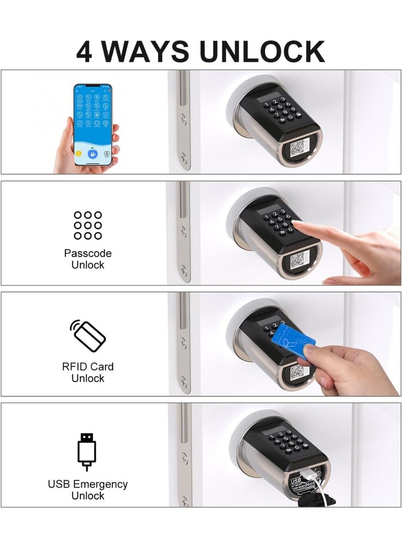 ويلوك قفل باب ذكي WELOCK PCB41-UAE مزود بكلمة مرور، وتطبيق واي فاي، وبطاقة RFID لفتح القفل، مناسب للمنزل والمكتب وAirbnb - Image 5
